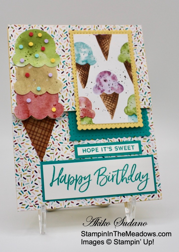 Stampin’ Up! Sweet Ice Cream Birthday Card with Gift Card